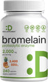 Bromelain Supplement 2000mg - Natural Proteolytic Enzymes from Fresh Pineapple, 240 Capsules for Nutrient Digestion