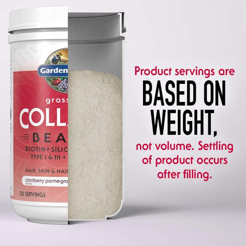 Garden of Life Grass Fed Collagen Beauty - Cranberry Pomegranate, 20 Servings, Collagen Powder for Hair, Skin & Nails
