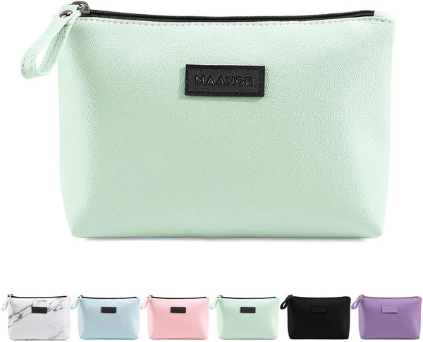 Small Makeup Bag for Women, Pu Leather Travel Makeup Pouch with Zipper, Makeup Bag for Purse