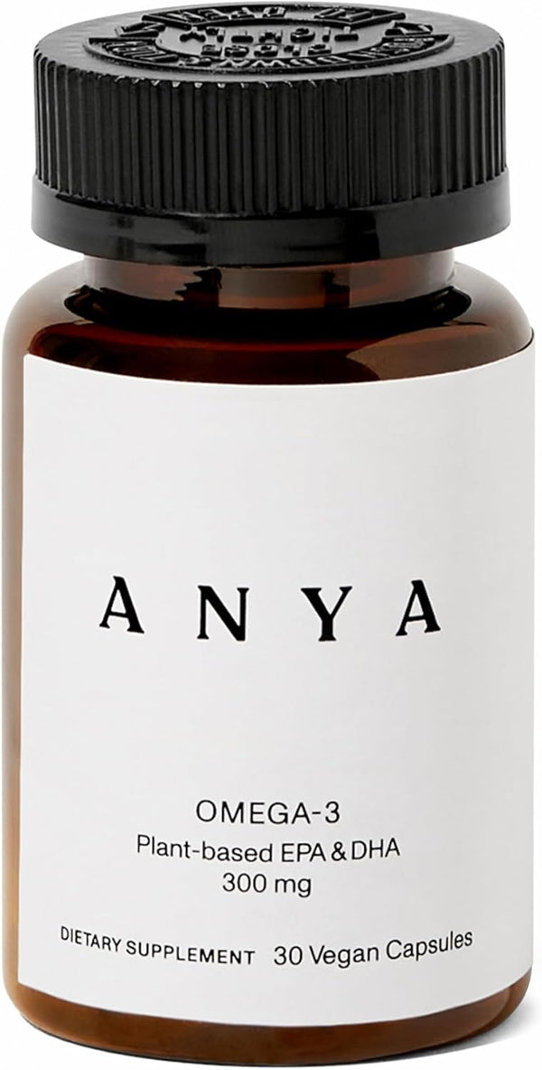 ANYA Omega-3 with 300mg of DHA and EPA - Non-GMO, 100% Vegan Postnatal Supplement for New Moms