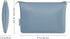 Narwey Small Makeup Bag for Purse, Vegan Leather Travel Cosmetic Pouch, Zipper Pouch for Women (Greyish Blue)