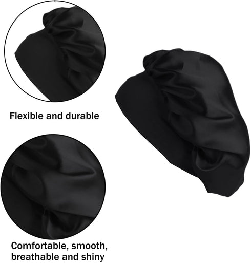 Satin Bonnet, Elastic Wide Band Sleeping Caps, Silk Hair Bonnet for Sleeping, Gift for Birthday, Christmas, Thanksgiving