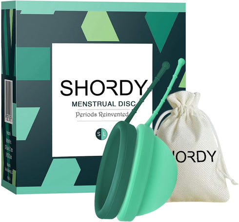 SHORDY Reusable Menstrual Disc Set of 2 (Small & Large), 100% Medical-Grade