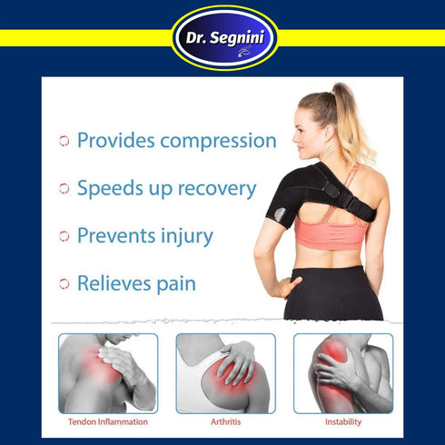 Adjustable Compression Shoulder Brace for Rotator Cuff Pain Relief, Arm Sleeve Support for Women and Men, JVG-104