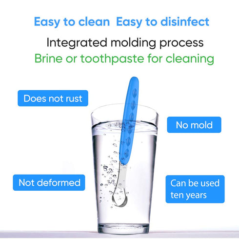 New Version Tongue Scraper Cleaner for Adults & Kids, Medical Grade Metal Brushes for Fresh Breath (4 pcs)