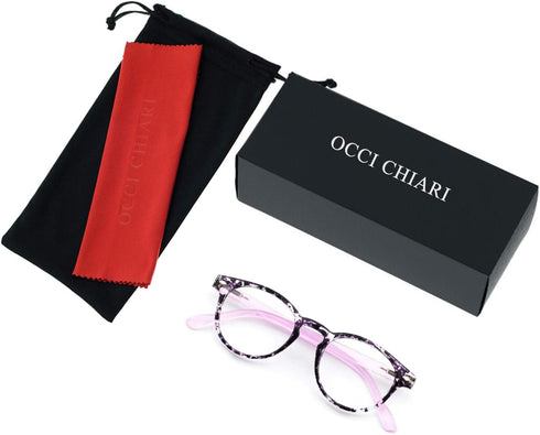 OCCI CHIARI 2 Pack Reader Lightweight Designer Plastic Frame Stylish Reading Glasses for Women (Purple, 2.75)