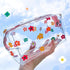 Cute Transparent Makeup Bag - Waterproof Toiletries Storage Bag, Large Capacity Pen Bag (Avocado)