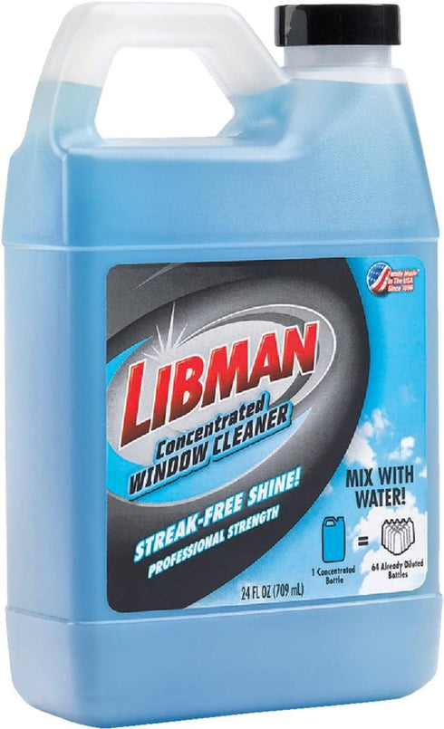 Libman Concentrated Window Cleaner, 24 fl oz for Streak-Free Cleaning
