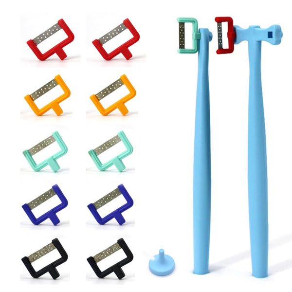 Complete IPR Kit for Orthodontic Treatment, Interproximal Enamel Reduction Set with Manual Handpiece and Polishing
