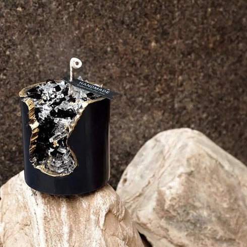 RUOOU Set Crystal Mineral Aromatherapy Candle Jelly Wax Ornament Gift with Essential Oils (Sweet Peach/Enchanted