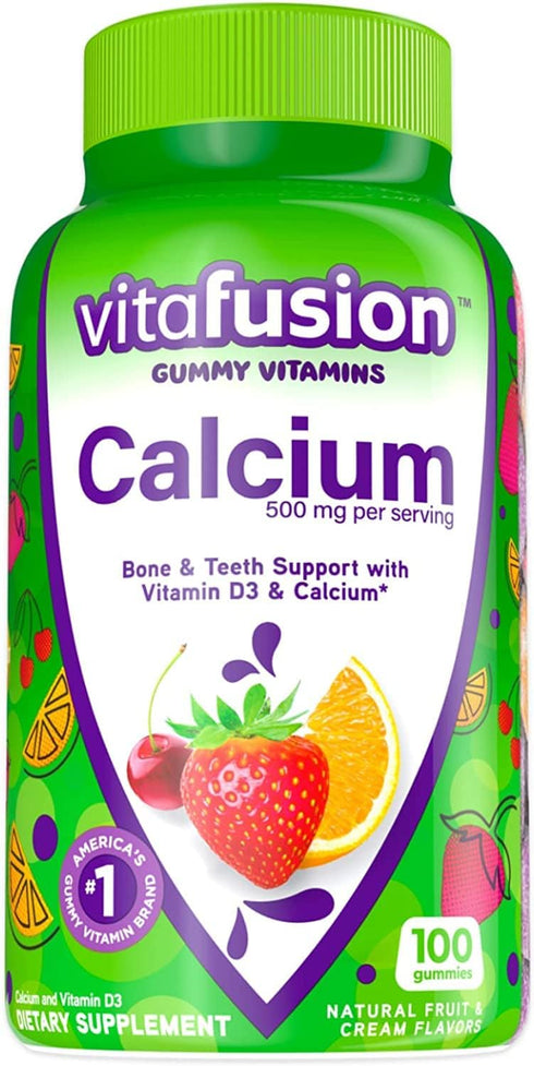 Vitafusion Calcium Gummy Vitamins - 500 mg, 100 Count (Pack of 2)