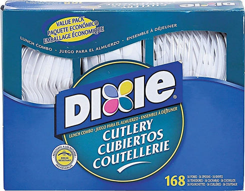 Dixie DXECM168 White Foods Heavy-Duty Cutlery - 168 Pieces