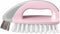 Detachable Handheld Cleaning Brush, Heavy-Duty Stiff Scrub Brush for Tile, Carpet, Bathroom, Kitchen Sink (Pink)
