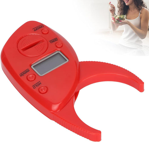 Body Fat Caliper, Accu Measure Fat Calipers for Subcutaneous Fat Measurement, Fitness Enthusiasts, Red