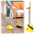 Cute Duck Cleaning Broom and Dustpan Set with Long Handle for Home Kitchen Room Office, Indoor Outdoor (Yellow)