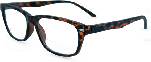 In Style Eyes Seymore Retro Bifocal Reading Glasses, Non-progressive, Clear Tortoise, 2.25x, for Men and Women