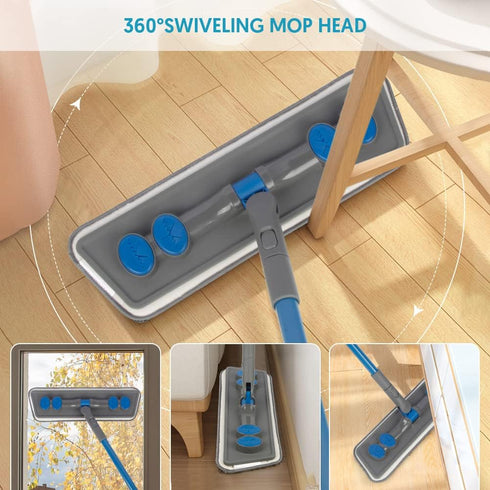 Microfibre Floor Mop for Cleaning Floors | FORSPEEDER Flat Mop for Laminate, Wooden, and Tile Cleaning