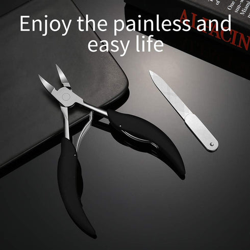 Toenail Clipper for Thick and Ingrown Toenails, Long-Handled Stainless Steel Scissors and Files for Adults and Elderly