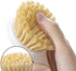JININQ 3 Pack Set Dish Brush with Bamboo Handle,Dish Scrubber Built-in Scraper, Scrub Brush for Pans, Pots, Kitchen