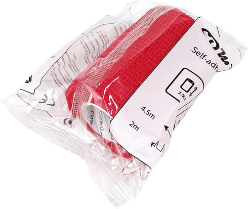 Self Adherent Cohesive Bandage Latex 3"x5 Yards, 12 Rolls First Aid Bandages for Wrist Ankle Sprain, Red