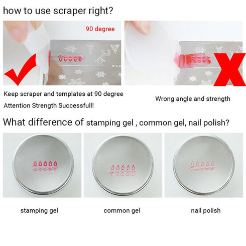 Nail Art Stamper, Clear Silicone Stamping Jelly with Scraper, Transparent Body, DIY Nail Decor, Home Manicure Tool