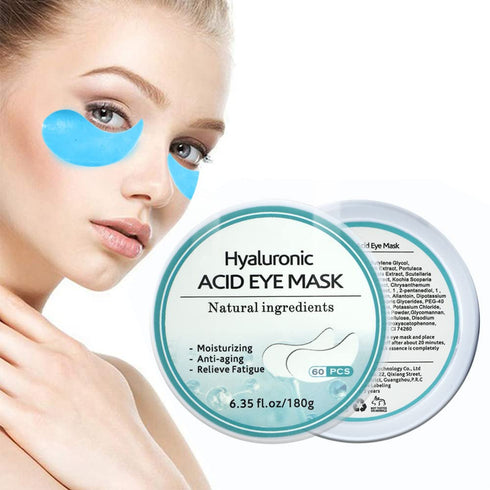 Under Eye Patches, Hyaluronic Acid Eye Mask Moisturizing, 60PCS Gel Pads with Collagen Treatment for Reducing Dark