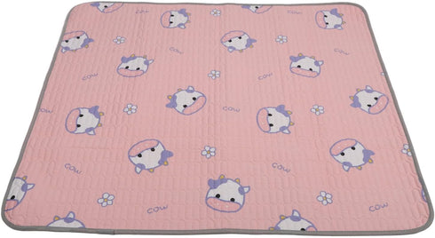 Hulex Supplies 39.4 47.2 Inches Urine Mat, Washable Absorbent Pee Pad with Cartoon Design, Reusable Menstrual
