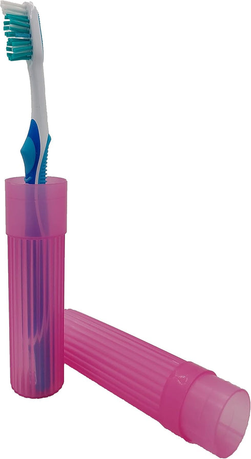 Toothbrush Holder (Pink) - Made in The USA with Ventilation Holes for Drying