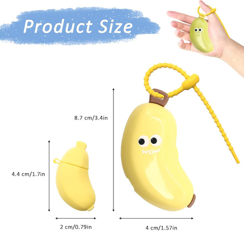 YQSLBULKY 2 Pack 2-in-1 Banana-Shaped Toothbrush Protector Cover (Green & Yellow), with Toothpaste Dispenser, Clip on
