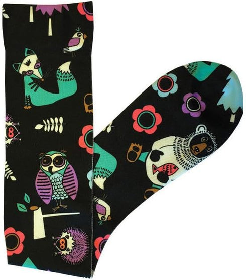 Prestige Medical 12 Inch Soft Comfort Compression Socks, Woodsy Animals Black, 12 Inch, 2