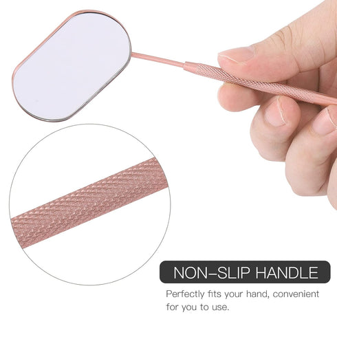 Pretty Memory Lash Mirror - 2.2 Inches Stainless Steel Makeup Eyelash Mirror, Lash Extensions Accessories, Rose Gold