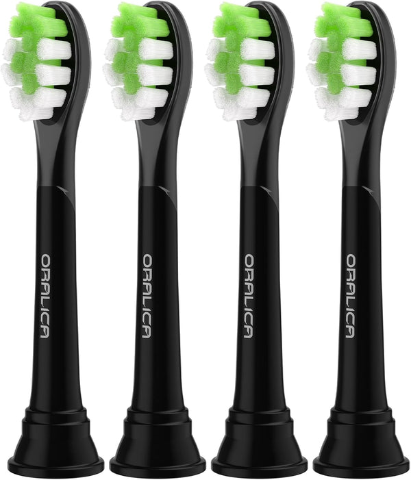 Compatible Philips Sonicare W DiamondClean Replacement Toothbrush Heads HX6062 HX6063 HX6064, 4 Pack