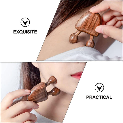 Vugyue Wood Facial Massager, Acupoint Massager, Nose Eye Neck Wood Scraper, Smooth Surface Without Burrs Face Skin Care