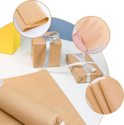 Koogel 330 Sheets Kraft Tissue Paper, 14 x 10 Inch Gift Wrapping Paper for Wedding, Birthday DIY Project