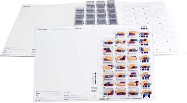 Monthly XL Cold Seal Medication Blister Pack System Cards for Pills -One
