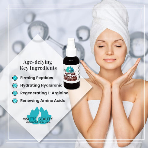Peptide Anti-Aging Face Serum - Daily Face Care with Hyaluronic Acid and Collagen Boosting Peptides - 1 oz
