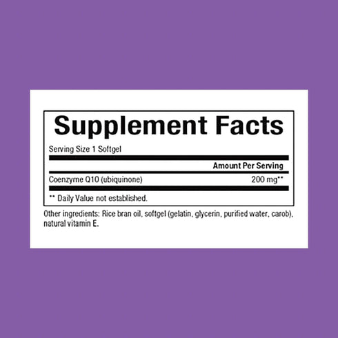 Natural Factors Coenzyme Q10 200 mg, Natural Coenzyme Q10 Supplement for Energy, Heart and Cognitive Support, 30 Softgels
