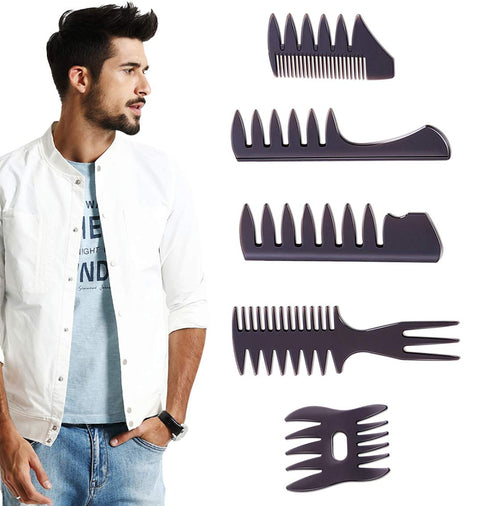 Styling Hair Comb Set, 5 Pack Professional Retro Hairdressing Combs for Salon Barber Hairstylist Accessory