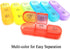 Wopanxye 7-Day 3 21 Travel Pill Organizer, Times a Day, AM PM Pill Box Tray with One-Side Large Opening for Easy
