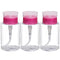 Pack of 3 Nail Polish Remover Pump Empty Dispenser Bottles for Alcohol, Nail Polish, Makeup Remover, 150ml (Hotpink Top