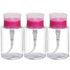 Pack of 3 Nail Polish Remover Pump Empty Dispenser Bottles for Alcohol, Nail Polish, Makeup Remover, 150ml (Hotpink Top