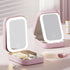 Travel Makeup Bag with LED Mirror, Small Organizer with Light, Pink Beautifect Box