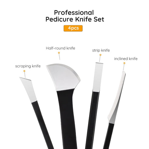Segbeauty Pedicure Knife Set, 4 Pack Ingrown Toenail Knife Correction Nippers Clipper Remover with Carrying Bag