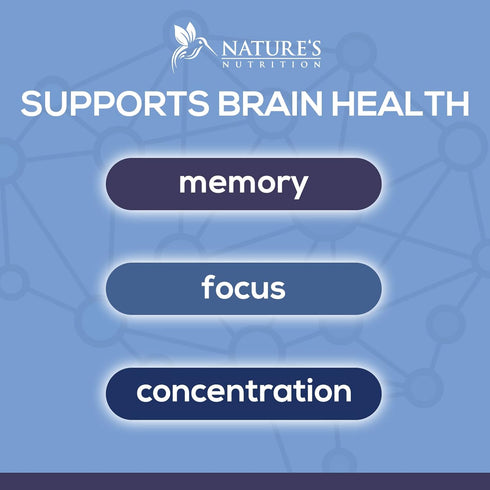 Nature's Caffeine Free Brain Supplement Gummy for Memory, Focus & Concentration - 60 Gummies with Nootropics & Vitamins
