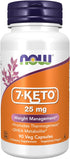 NOW Foods 7-Keto (DHEA Acetate-7-one) 25 mg, Weight Management*, 90 Veg Capsules
