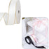 VIVIQUEN White Double Faced Satin Ribbon with Gold Edge, 1” x 25 Yards for Gift Wrapping & Floral Arrangement