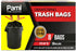PAMI Large 30-Gallon Drawstring Trash Bags - 8-Pack Black Extra-Strong Plastic Garbage Bags for Kitchen