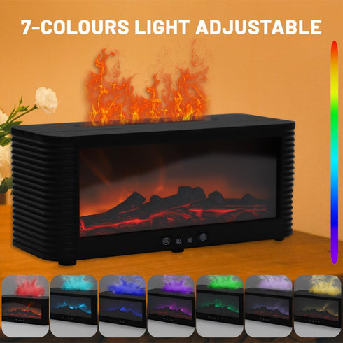 TOWEBOORY 7 Essential Oil Diffuser, Color Flame Fireplace Aroma Humidifier Aromatherapy Aroma Machine Small Mini