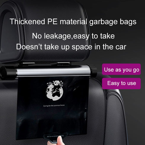 Car Trash Bags with Dispenser, Durable Hanging Trash Can, Tearable Disposable Garbage Bags (1 Dispenser + 40Pcs)