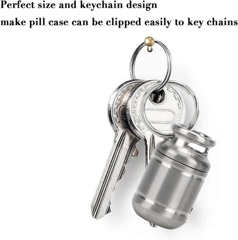 Portable Pill Case: Mini Titanium Alloy Waterproof Medicine Holder with Keychain for Outdoor Sports, Camping, Hiking,